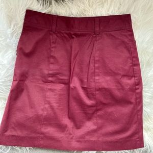 J.Crew Stretch Mini Skirt w/ Pockets Maroon 2Petit